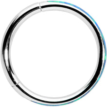 Load image into Gallery viewer, 16G 3/8 Blue Synthetic Opal Sleek Forward Facing Segment Ring
