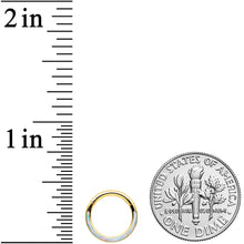 Load image into Gallery viewer, 16G 5/16 Synth Opal Gold Tone Bottom Curve Hinged Segment Ring
