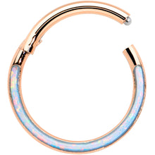 Load image into Gallery viewer, 16G 3/8 Synth Opal Rose Gold Tone Bottom Curve Hinge Segment Ring
