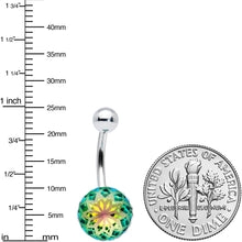 Load image into Gallery viewer, Vitrail Gem Stylish Elegance Mandala Flower Belly Ring
