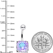Load image into Gallery viewer, Aurora Gem Square Stylish Elegance Mandala Flower Belly Ring
