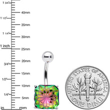 Load image into Gallery viewer, Vitrail Gem Square Stylish Elegance Mandala Flower Belly Ring
