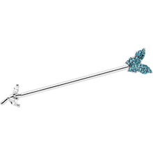Load image into Gallery viewer, 14G Clear Blue CZ Gem Branch Butterfly Industrial Barbell 38mm
