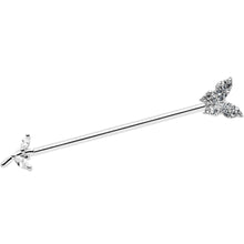 Load image into Gallery viewer, 14G Clear CZ Gem Branch Butterfly Industrial Barbell 38mm
