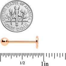 Load image into Gallery viewer, Clear CZ Gem Rose Gold Tone Infinity Heart Barbell Tongue Ring
