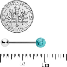 Load image into Gallery viewer, Blue Turquoise Blues Beauty Barbell Tongue Ring
