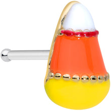 Load image into Gallery viewer, 20G 1/4 Candy Corn Halloween Nose Bone
