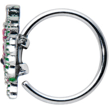 Load image into Gallery viewer, 20G 5/16 Pink Gem Openwork Butterfly Wings Nose Hoop
