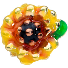 Load image into Gallery viewer, 20G 7mm Clear Purple Gem Summer Sunflower L Shape Nose Ring
