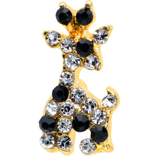 Load image into Gallery viewer, 16G 1/4 Black Gem Gold Tone Decadent Deer Cartilage Tragus
