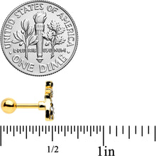 Load image into Gallery viewer, 16G 1/4 Black Gem Gold Tone Decadent Deer Cartilage Tragus
