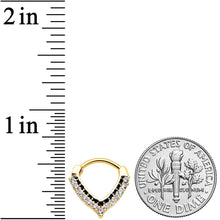 Load image into Gallery viewer, 16G 5/16 Clear CZ Gem Gold Tone Classic Chevron Cartilage Clicker
