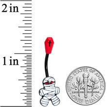 Load image into Gallery viewer, Black Red Coffin Mummy Halloween Belly Ring
