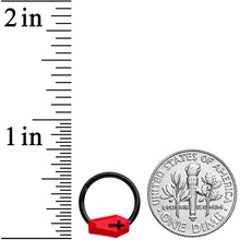 Load image into Gallery viewer, 16G 3/8 Black Red Coffin Halloween Segment Ring
