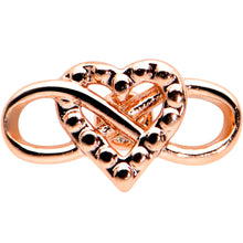 Load image into Gallery viewer, 20G 1/4 Rose Gold Tone Textured Infinity Heart Nose Bone
