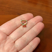 Load image into Gallery viewer, 16G 5/16 Red Green Gem Gold Tone Tasty Cherry Cartilage Clicker
