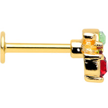 Load image into Gallery viewer, 16G 5/16 Red Gem Gold Hue Tasty Cherry Fruit Labret Monroe Tragus
