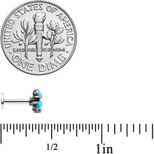 Load image into Gallery viewer, 16G 1/4 Blue Turquoise Orb Trio Labret Monroe Tragus
