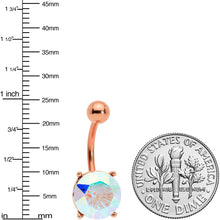 Load image into Gallery viewer, Aurora Gem Rose Gold Tone Simply Elegant Style Belly Ring
