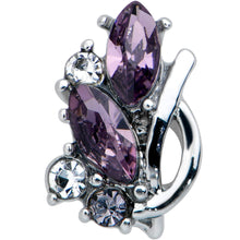 Load image into Gallery viewer, 16G 5/16 Clear Purple Gem Abstract Elegance Labret Monroe Tragus
