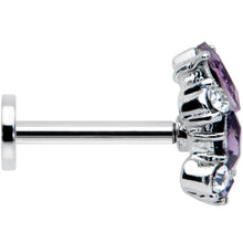Load image into Gallery viewer, 16G 5/16 Clear Purple Gem Abstract Elegance Labret Monroe Tragus
