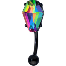 Load image into Gallery viewer, Aurora Gem Black Coffin Halloween Top Mount Belly Ring
