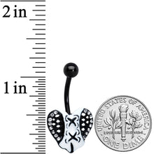 Load image into Gallery viewer, Clear Gem Black White Corset Heart Valentines Day Belly Ring
