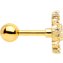 Load image into Gallery viewer, 16G 1/4 Green Gem Gold Tone Noble Square Cartilage Tragus Earring
