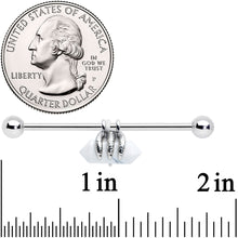 Load image into Gallery viewer, 14G White Howlite Claw Industrial Barbell 38mm
