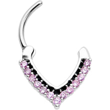 Load image into Gallery viewer, 16G 5/16 Pink CZ Gem Classic Chevron Cartilage Clicker
