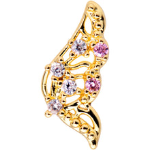 Load image into Gallery viewer, 16G 5/16 Clear Pink Gem Gold Tone Airy Wing Labret Monroe Tragus
