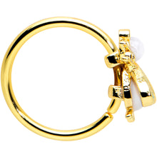 Load image into Gallery viewer, 20G 5/16 White Gem Gold Tone Snow Bug Nose Hoop
