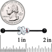 Load image into Gallery viewer, 14G Black Red Eyed Mummy Halloween Industrial Barbell 38mm
