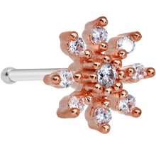 Load image into Gallery viewer, 20G 1/4 Clear CZ Gem Stylish Rose Flower Nose Bone
