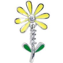 Load image into Gallery viewer, 16G 1/4 Clear CZ Gem Whimsy Daisy Flower Dangle Cartilage Tragus
