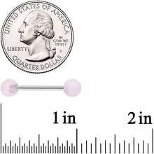 Load image into Gallery viewer, Elegant Pink Rose Quartz Barbell Tongue Ring
