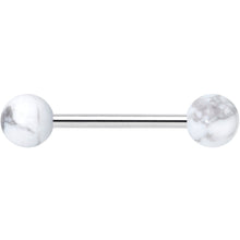 Load image into Gallery viewer, Elegant White Howlite Barbell Tongue Ring
