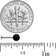 Load image into Gallery viewer, 16G 1/4 Elegant Black Agate Internally Threaded Labret Tragus

