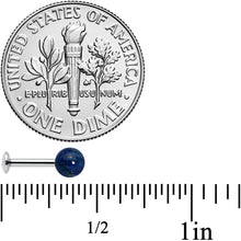 Load image into Gallery viewer, 16G 1/4 Elegant Blue Agate Internally Threaded Labret Tragus
