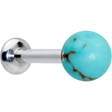 Load image into Gallery viewer, 16G 1/4 Elegant Blue Turquoise Internally Threaded Labret Tragus
