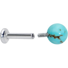 Load image into Gallery viewer, 16G 1/4 Elegant Blue Turquoise Internally Threaded Labret Tragus
