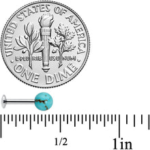 Load image into Gallery viewer, 16G 1/4 Elegant Blue Turquoise Internally Threaded Labret Tragus
