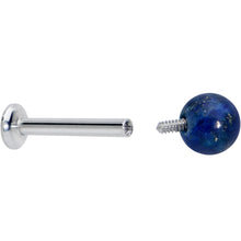 Load image into Gallery viewer, 16G 5/16 Elegant Blue Agate Internally Threaded Labret Tragus
