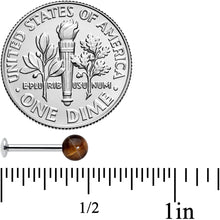 Load image into Gallery viewer, 16G 5/16 Elegant Brown Tiger Eye Internal Threaded Labret Tragus
