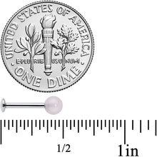 Load image into Gallery viewer, 16G 5/16 Elegant Pink Rose Quartz Internal Threaded Labret Tragus
