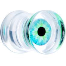 Load image into Gallery viewer, Clear Blue Eye Acrylic Double Flare Plug Set
