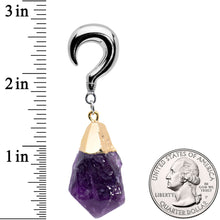 Load image into Gallery viewer, 2G Purple Stone Point Curved Taper Ear Weights
