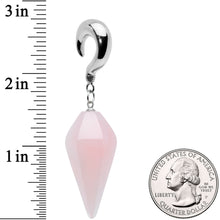 Load image into Gallery viewer, 2G Pink Stone Point Curved Taper Ear Weights
