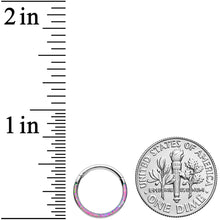 Load image into Gallery viewer, 16G 3/8 Purple Synthetic Opal Wider Curve Hinged Segment Ring

