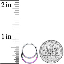 Load image into Gallery viewer, 16G 3/8 Purple Synthetic Opal Double Row Hinged Segment Ring

